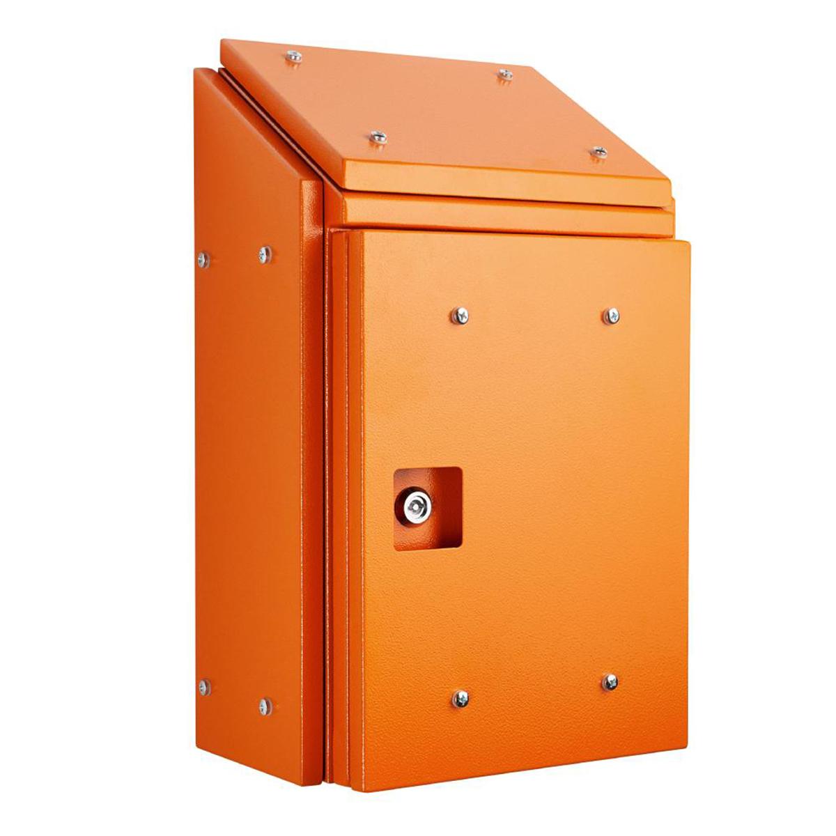 300H X 300W X 150D Steel Sloping Roof Electrical Enclosure, Heavy Duty W/ Sunshields (2MM Gal Steel, 38 Degree Sloping Roof