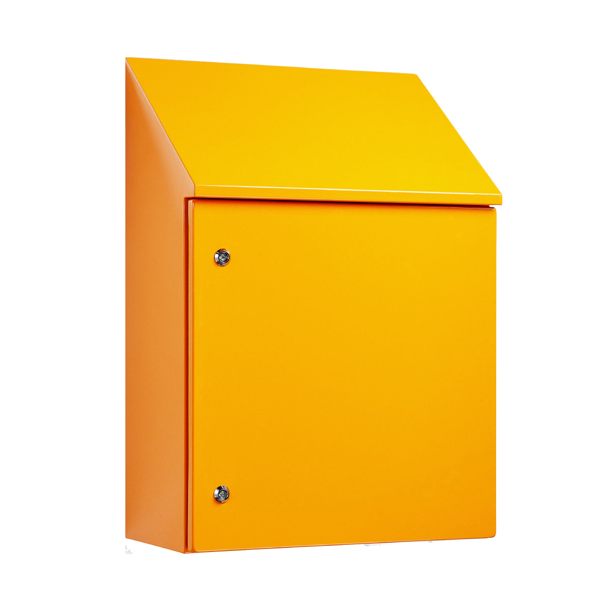 Sloping Roof Electrical Enclosure 600H x 600W x 300D IP66 Orange, Heavy Duty — IP Enclosures