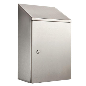 316 Stainless Steel Sloping Roof Electrical Enclosure 300H x 200W x 150D IP66