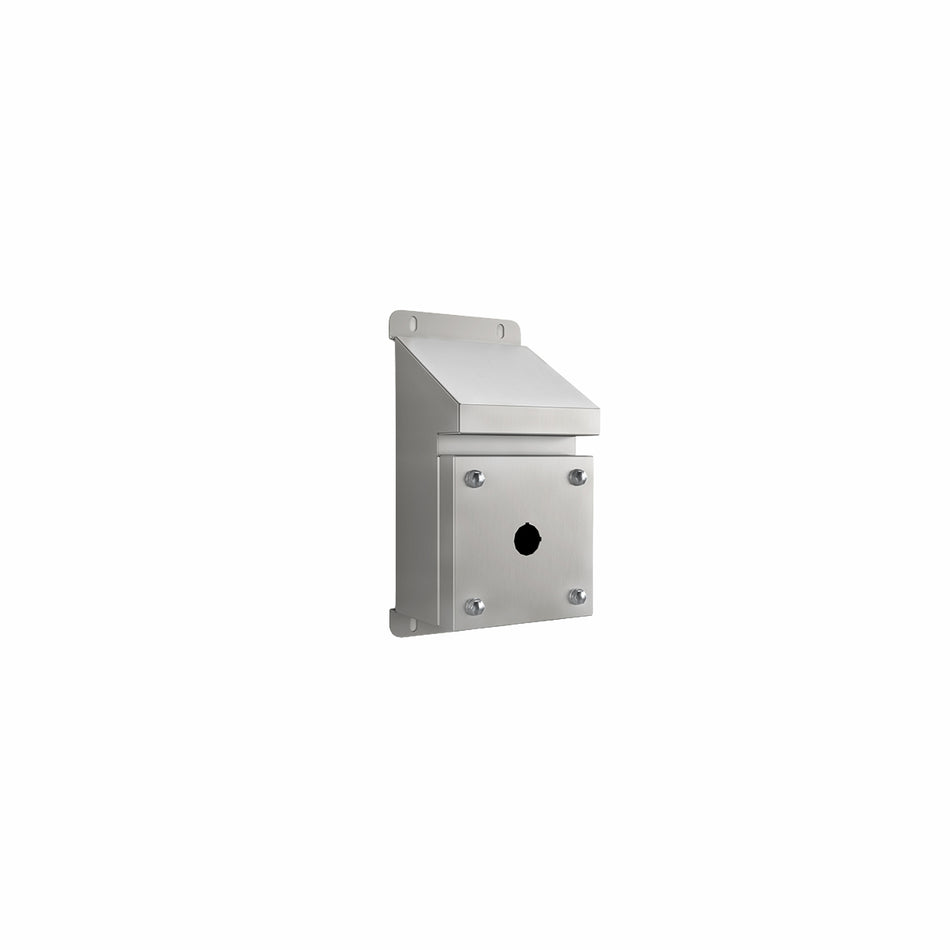 316 STAINLESS STEEL SLOPING ROOF PUSHBUTTON ENCLOSURE 1 X 30.5MM HOLE IP66 — IP Enclosures