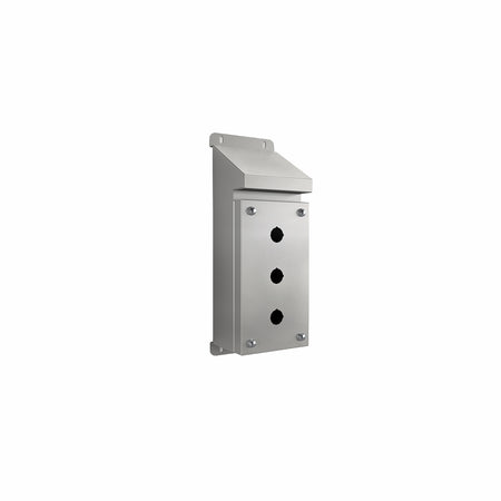 316 STAINLESS STEEL SLOPING ROOF PUSHBUTTON ENCLOSURE 3 X 30.5MM HOLE IP66 — IP Enclosures