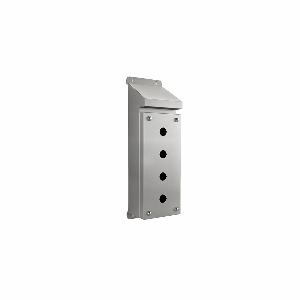 316 STAINLESS STEEL SLOPING ROOF PUSHBUTTON ENCLOSURE 4 X 30.5MM HOLE IP66 — IP Enclosures