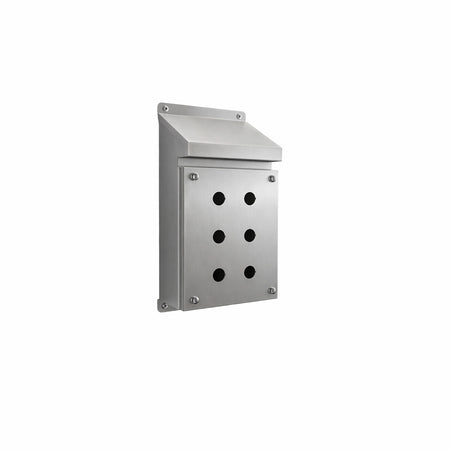 316 STAINLESS STEEL SLOPING ROOF PUSHBUTTON ENCLOSURE 6 X 30.5MM HOLE IP66 — IP Enclosures