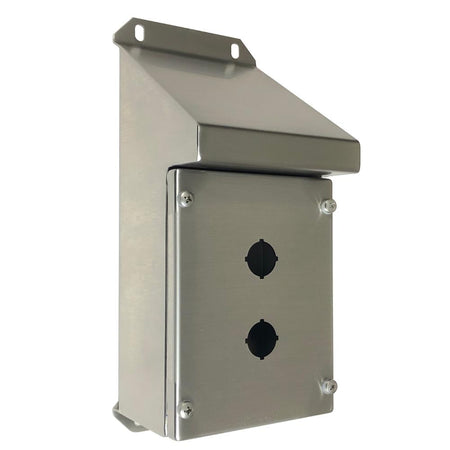 316 Stainless Steel Sloping Roof Pushbutton Enclosure 2 Hole IP66 — IP Enclosures