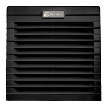 BLACK FILTER FAN 150 X 150 58M3/HR 230V, POLYCARBONATE UV RATED, IP55