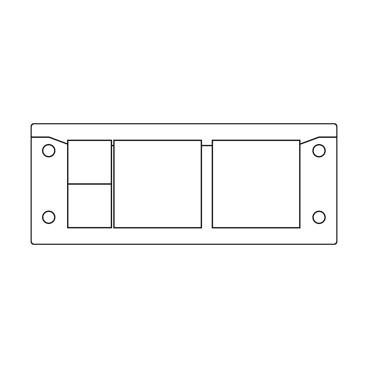 KEL-ERM 24|4 V2A grommet layout – 2 x KT small + 2 x KT large grommets