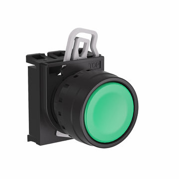 Green Flush Pushbutton 22mm IP65, Momentary