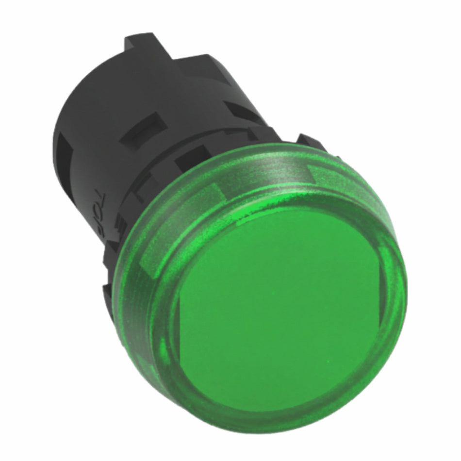 Green LED Pilot Light 22mm 24V AC/DC IP65 — Telergon