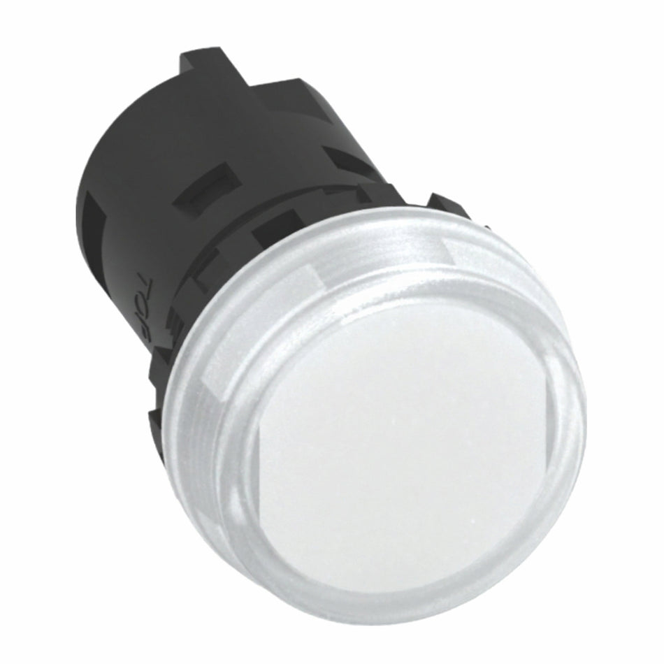 White LED Pilot Light 22mm 24V AC/DC IP65 — Telergon
