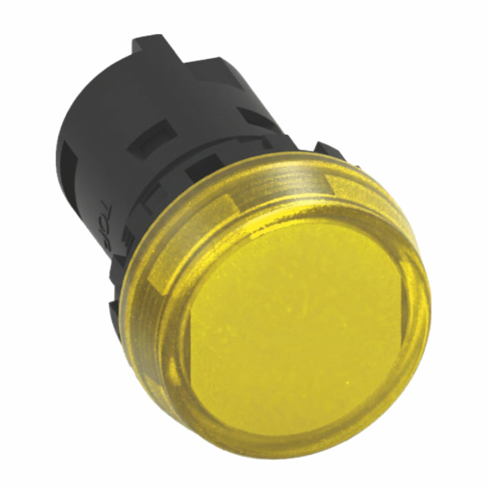 Yellow LED Pilot Light 22mm 24V AC/DC IP65 — Telergon