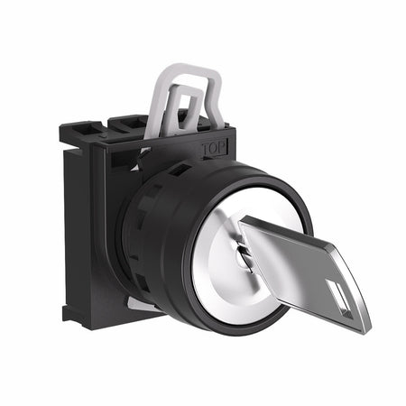 2-Position Key Selector Switch 22mm IP65, Key Out Both — Telergon