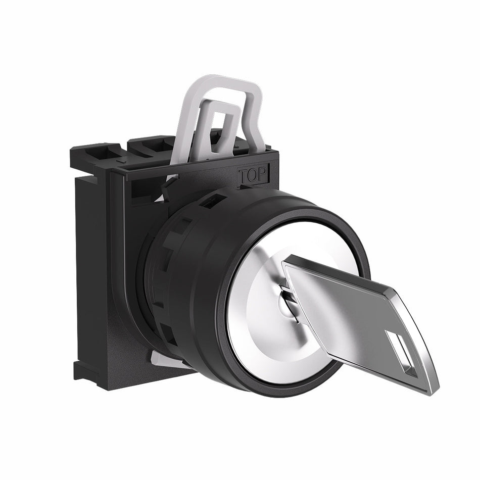 2-Position Key Selector Switch 22mm IP65, Key Out Both — Telergon