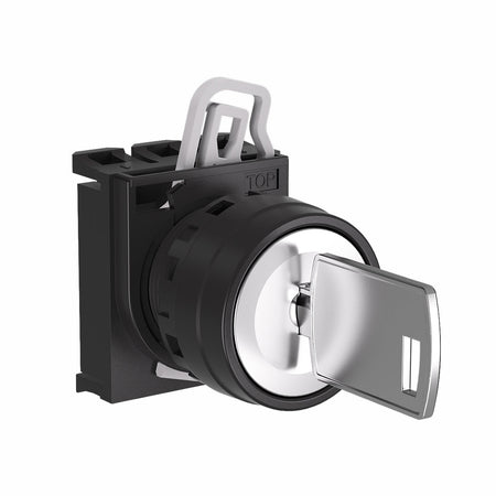 3-Position Key Selector Switch 22mm IP65, Key Out All — Telergon