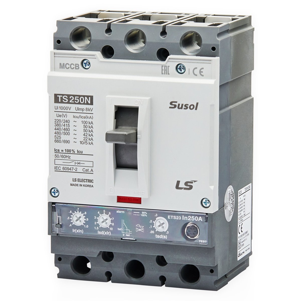 TS100N FMU 63A 3P | LS Susol 50kA MCCB Fixed Magnetic Trip 50-63A 3 Pole — LS Electric
