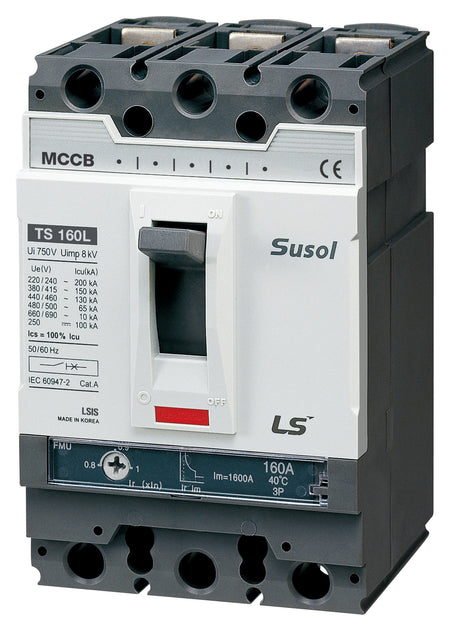 TS160H FMU 100A 3P | LS Susol 85kA MCCB Fixed Magnetic Trip 80-100A 3 Pole — LS Electric