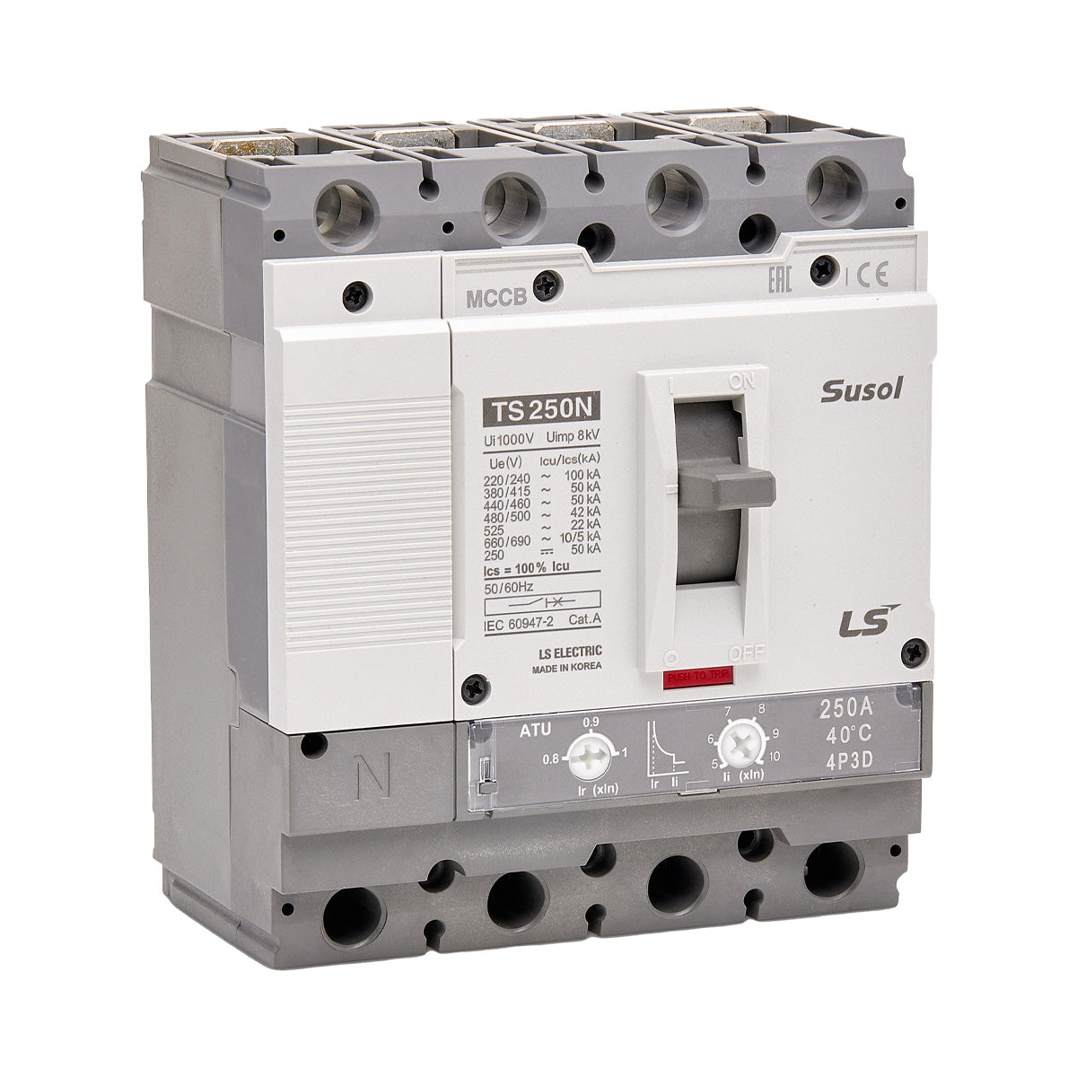 TS250N ETS 250A 4P R | LS Susol 50kA MCCB Electronic Adjustable Trip 100-250A 4 Pole — LS Electric