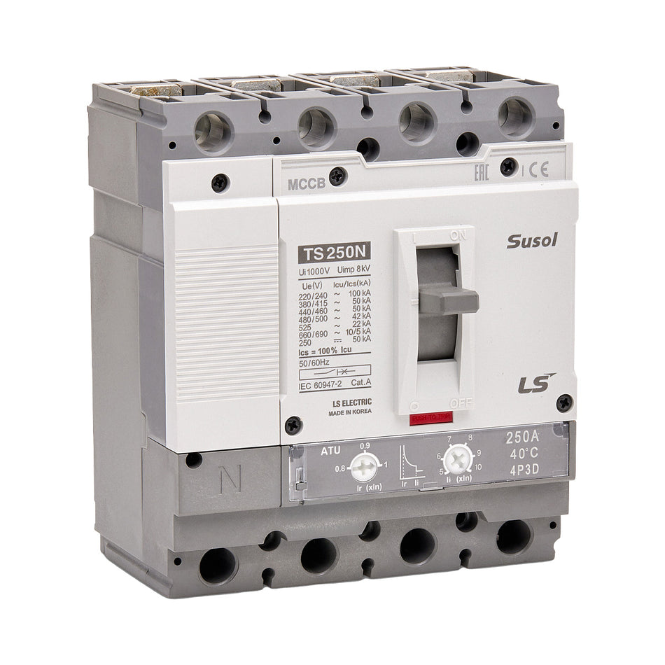 TS250N ETS 250A 4P R | LS Susol 50kA MCCB Electronic Adjustable Trip 100-250A 4 Pole — LS Electric