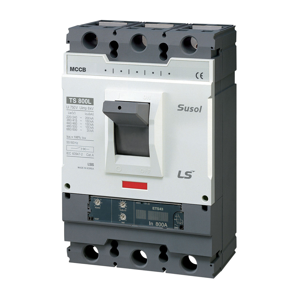 TS800H ETS 800A 3P | LS Susol 100kA MCCB Electronic Adjustable Trip 320-800A 3 Pole — LS Electric
