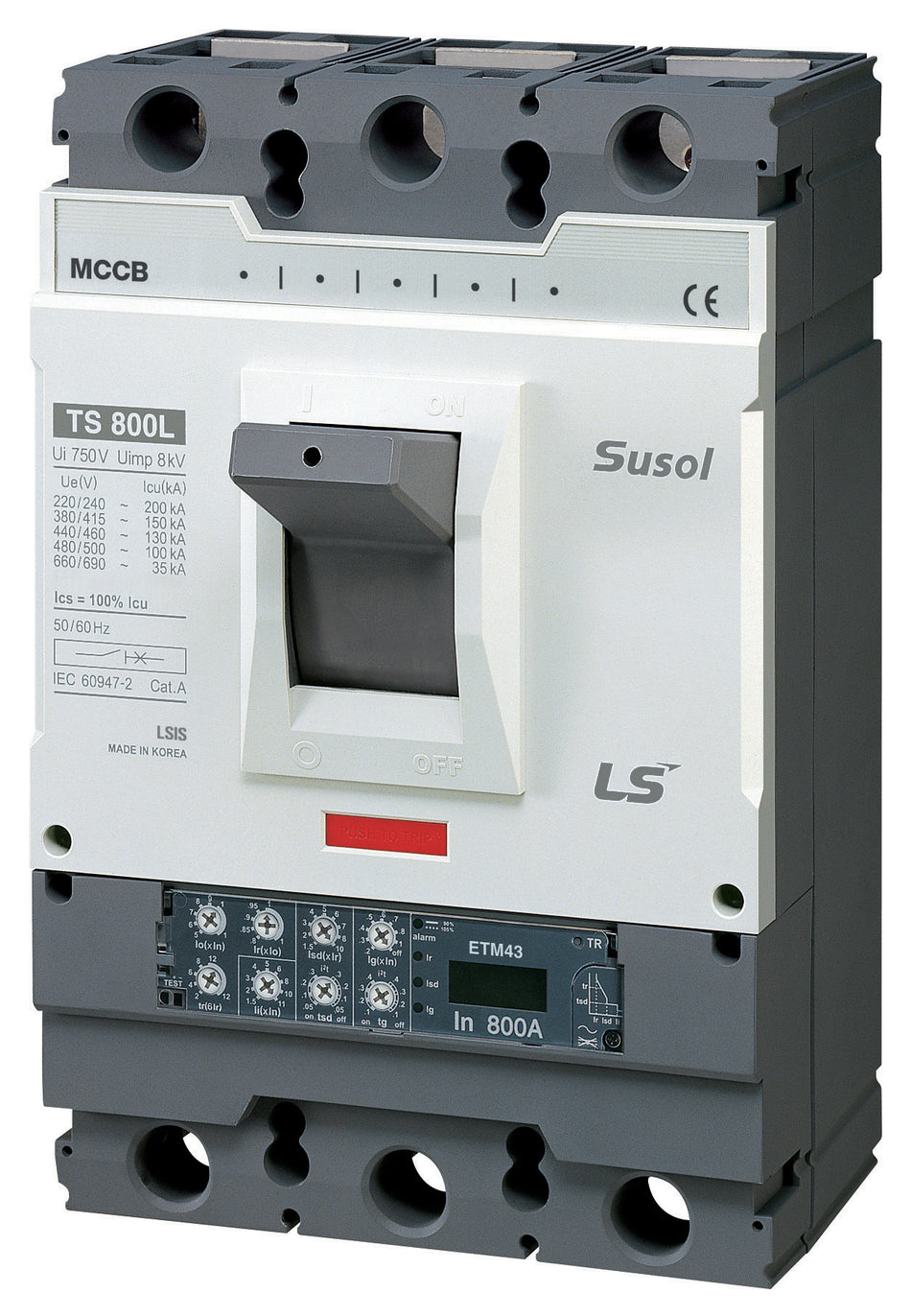 TS800N ETM 800A 3P | LS Susol 65kA MCCB Electronic Adjustable Trip 320-800A 3 Pole — LS Electric