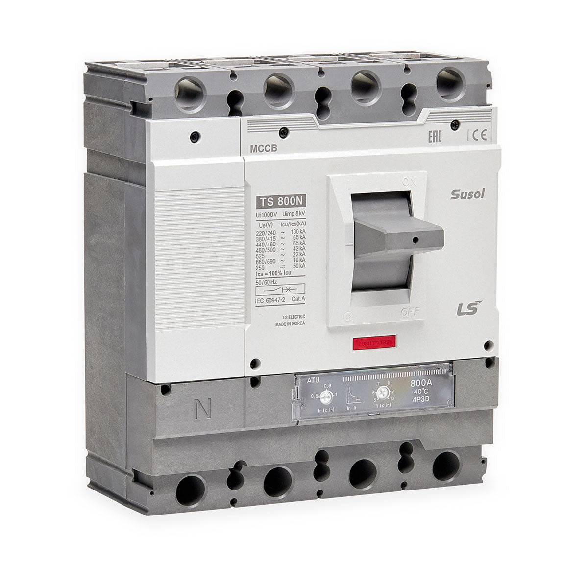 TS800N ETS 800A 4P R | LS Susol 65kA MCCB Electronic Adjustable Trip 320-800A 4 Pole — LS Electric