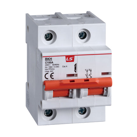 BKH 2P C100A | LS Miniature Circuit Breaker 27mm Pitch 100A 2P 10kA C Curve — LS Electric