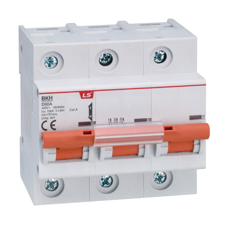 BKH 3P D63A | LS Miniature Circuit Breaker 27mm Pitch 63A 3P 10kA D Curve — LS Electric