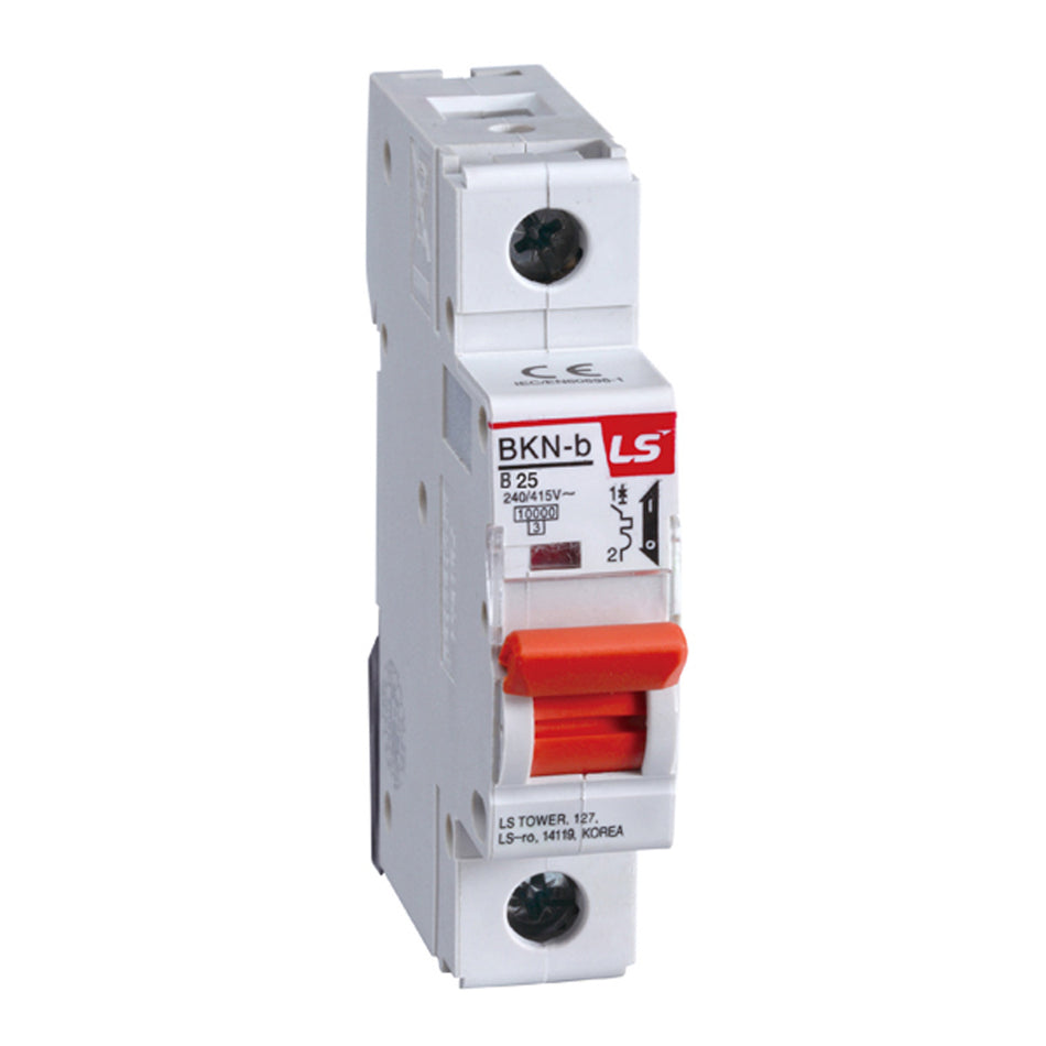BKN-B 1P B25 | LS Miniature Circuit Breaker 25A 1P 10kA B Curve — LS Electric