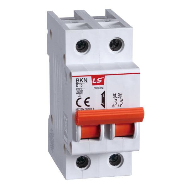BKN 2P D10 | LS Miniature Circuit Breaker 10A 2P 6kA D Curve — LS Electric