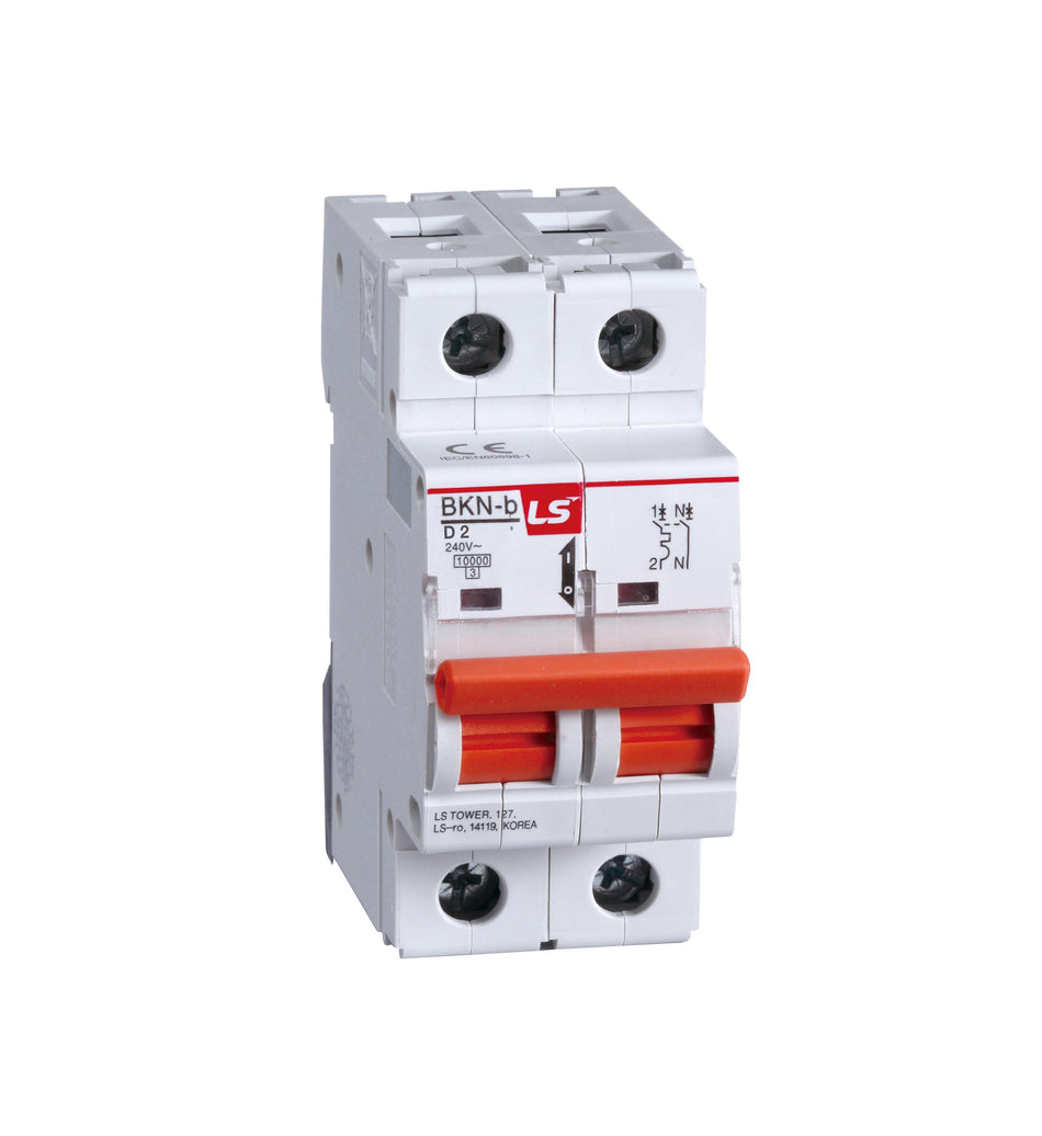 BKN-B 2P D2 | LS Miniature Circuit Breaker 2A 2P 10kA D Curve — LS Electric