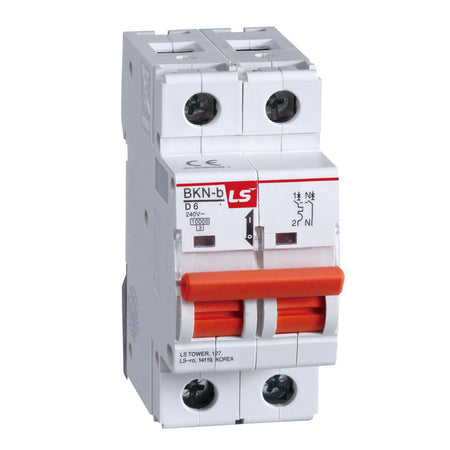 BKN-B 2P D6 | LS Miniature Circuit Breaker 6A 2P 10kA D Curve — LS Electric