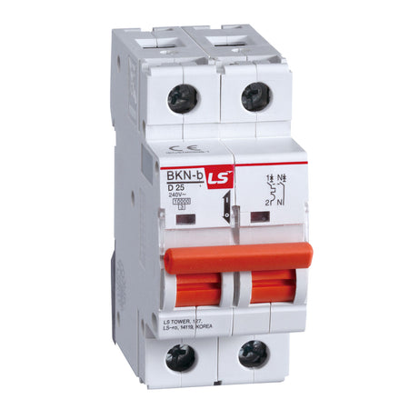 BKN-B 2P D25 | LS Miniature Circuit Breaker 25A 2P 10kA D Curve — LS Electric