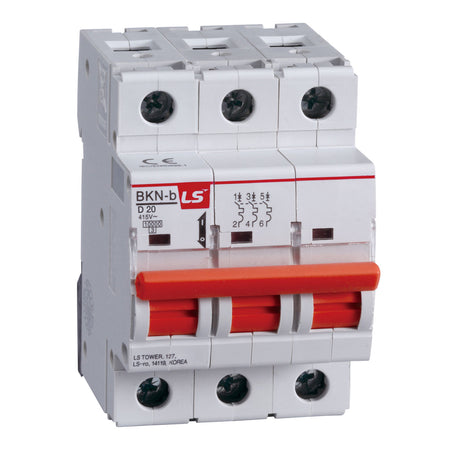 BKN-B 3P D20 | LS Miniature Circuit Breaker 20A 3P 10kA D Curve — LS Electric