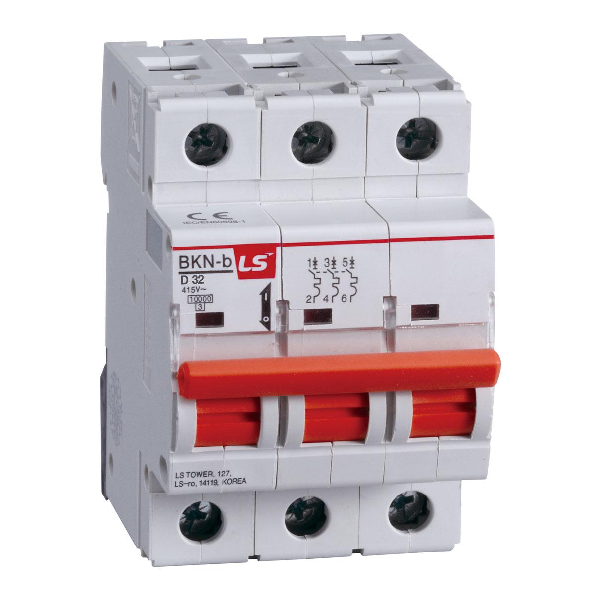 BKN-B 3P D32 | LS Miniature Circuit Breaker 32A 3P 10kA D Curve — LS Electric