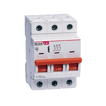 BKJ63N 3P D6 |LS Miniature Circuit Breaker 5A 3P 6kA D Curve — LS Electric