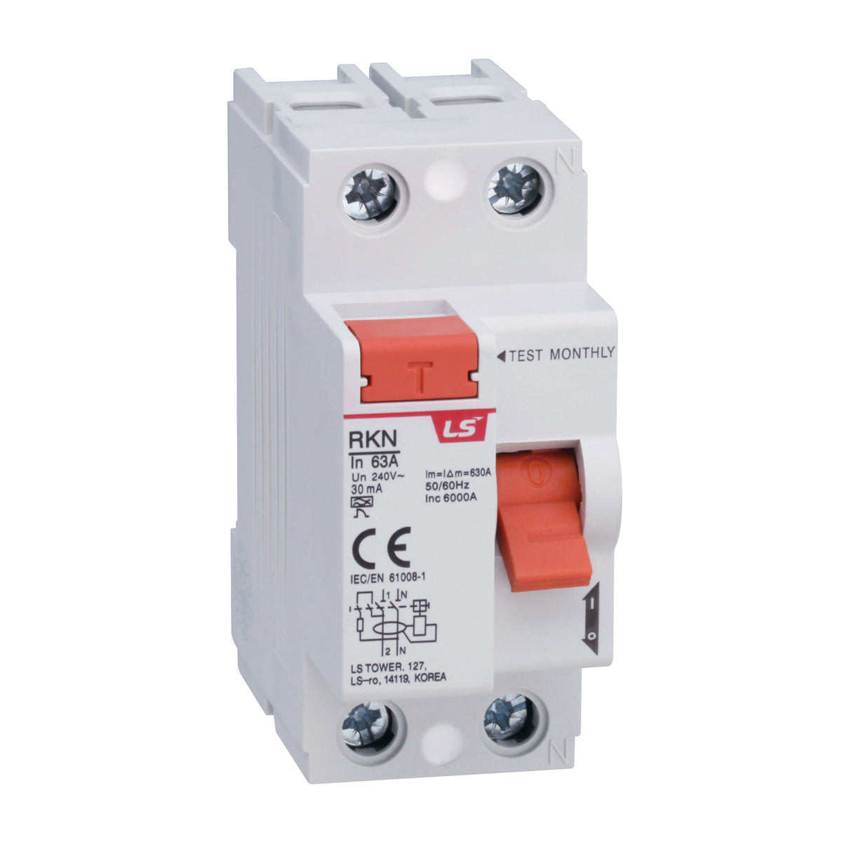 RKN 1P+N 40A 30mA A-TYPE | Residual Current Circuit Breaker — LS Electric