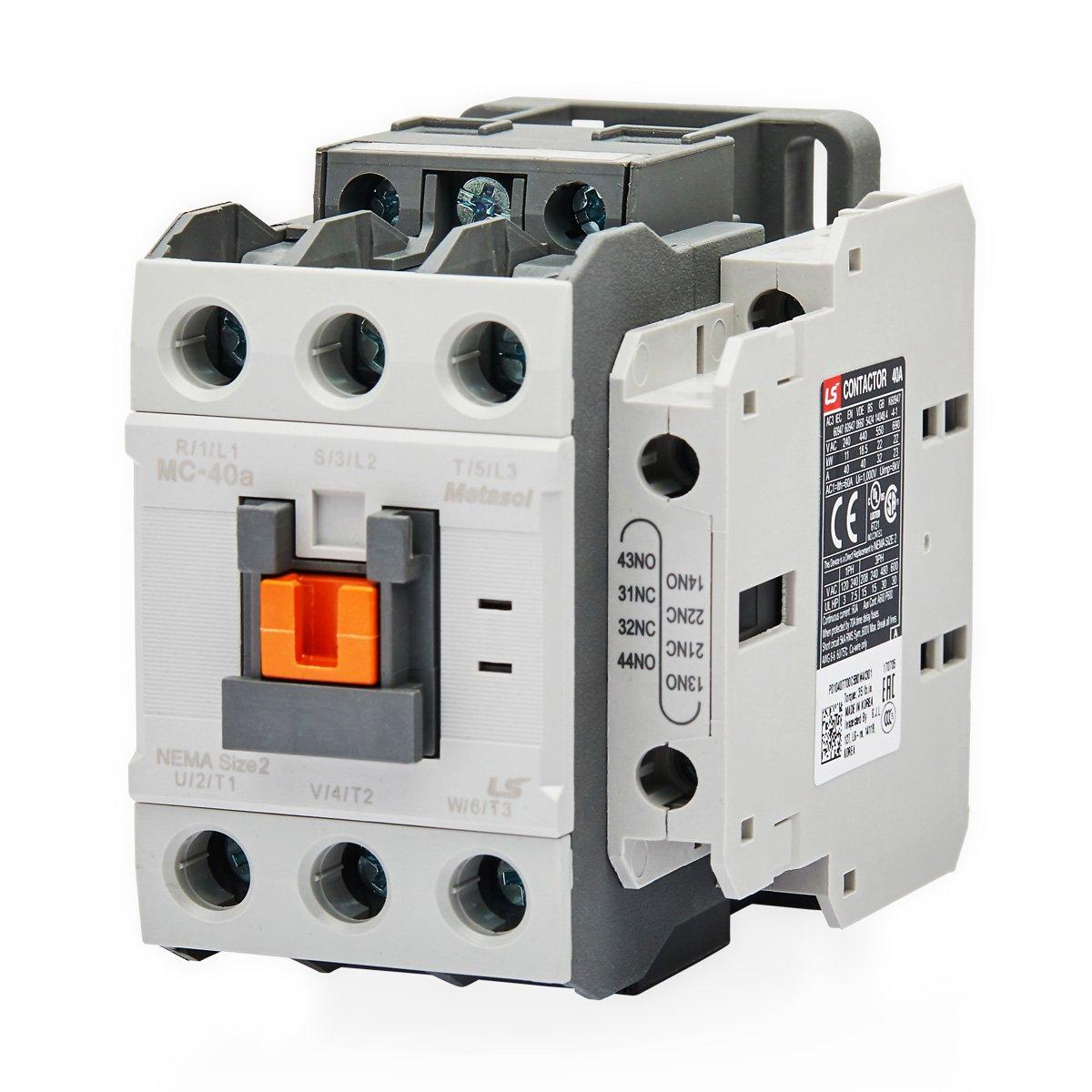 MC-32A AC240V | 15kW 3P Magnetic Contactor 32A(AC3)/55A(AC1), Screw Connection, 1NO/1NC Auxiliary Contacts — LS Electric