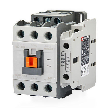 MC-40A AC240V | 18.5kW 3P Magnetic Contactor 40A(AC3)/60A(AC1), Screw Connection, 1NO/1NC Auxiliary Contacts — LS Electric