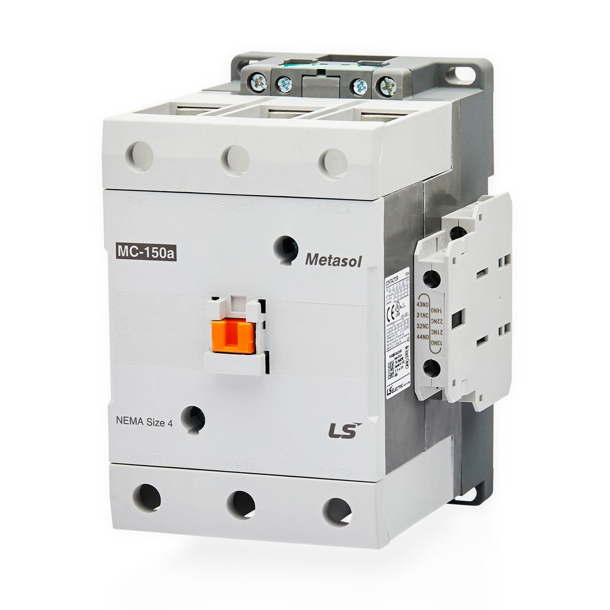 MC-130a AC110~120V|60kW 3P Magnetic Contactor 130A(AC3)/200A(AC1), Screw Connection, 2NO/2NC Auxiliary Contacts — LS Electric