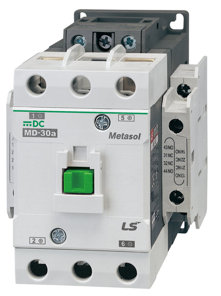 MD-30A DC24V | 2P DC Contactor, 30A (@250VDC) Screw Connection, 2NO/2NC Auxiliary Contacts — LS Electric