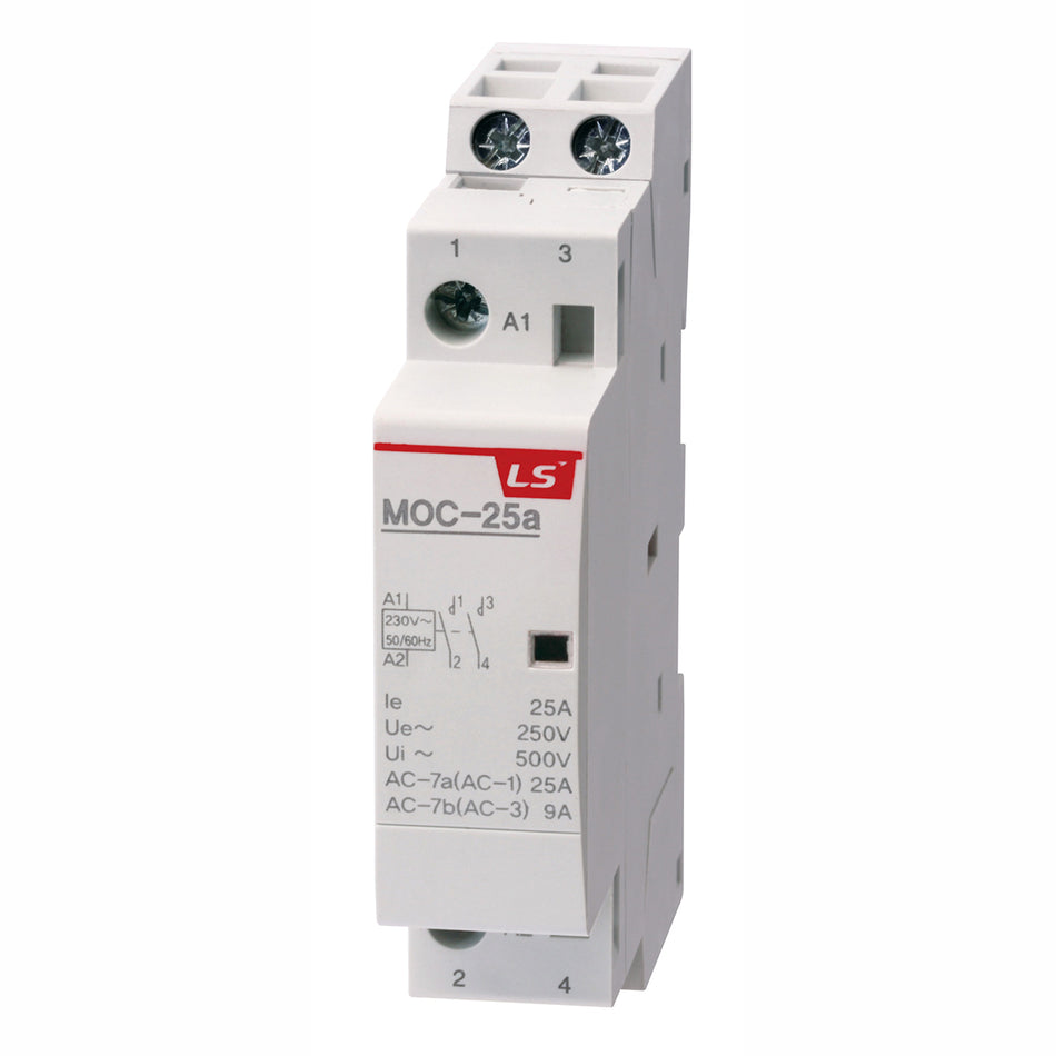 Modular Heating/Lighting Contactor 25A 1NO1NC 24VAC | MOC-25a AC24V 2P 1NO1NC