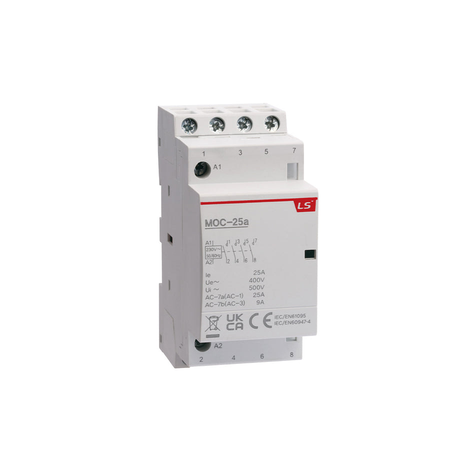Modular Heating/Lighting Contactor 25A 2NO2NC 24VAC | MOC-25a AC24V 4P 2NO2NC — LS Electric