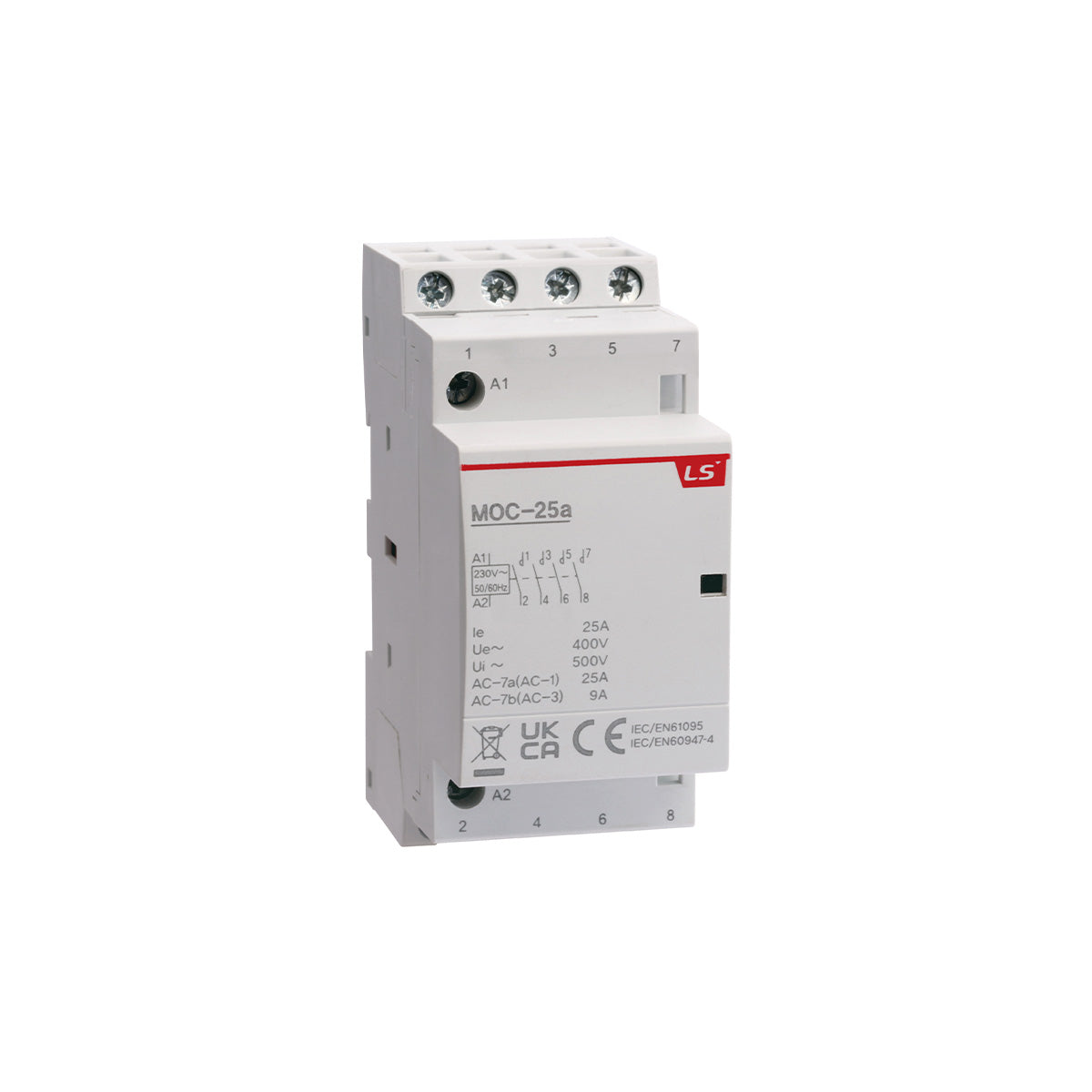 Modular Heating/Lighting Contactor 25A 4NO 230VAC | MOC-25a AC230V 4P 4NO — LS Electric