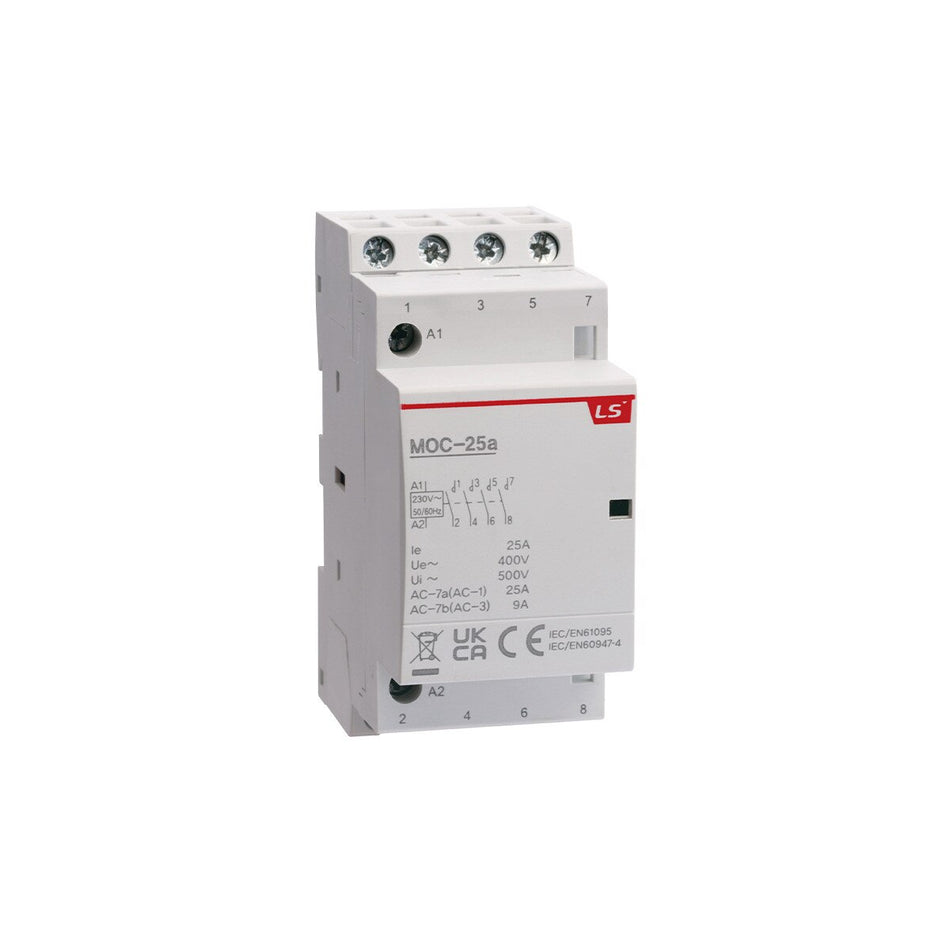 Modular Heating/Lighting Contactor 40A 4NO 230VAC | MOC-40a AC230V 4P 4NO — LS Electric