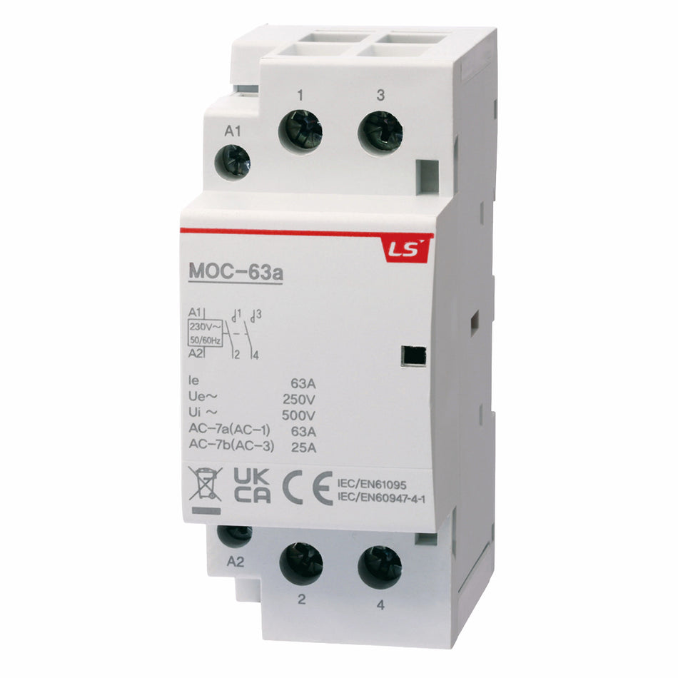 Modular Heating/Lighting Contactor 63A 2NC 24VAC | MOC-63a AC24V 2P 2NC