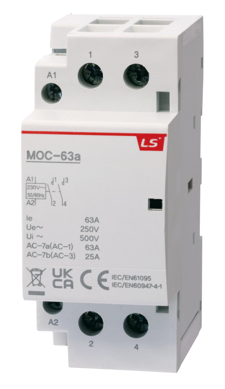 Modular Heating/Lighting Contactor 63A 1NO1NC 230VAC | MOC-63a AC230V 2P 1NO1NC — LS Electric