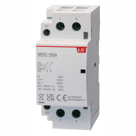 Modular Heating/Lighting Contactor 63A 4NO 24VAC | MOC-63a AC24V 4P 4NO — LS Electric
