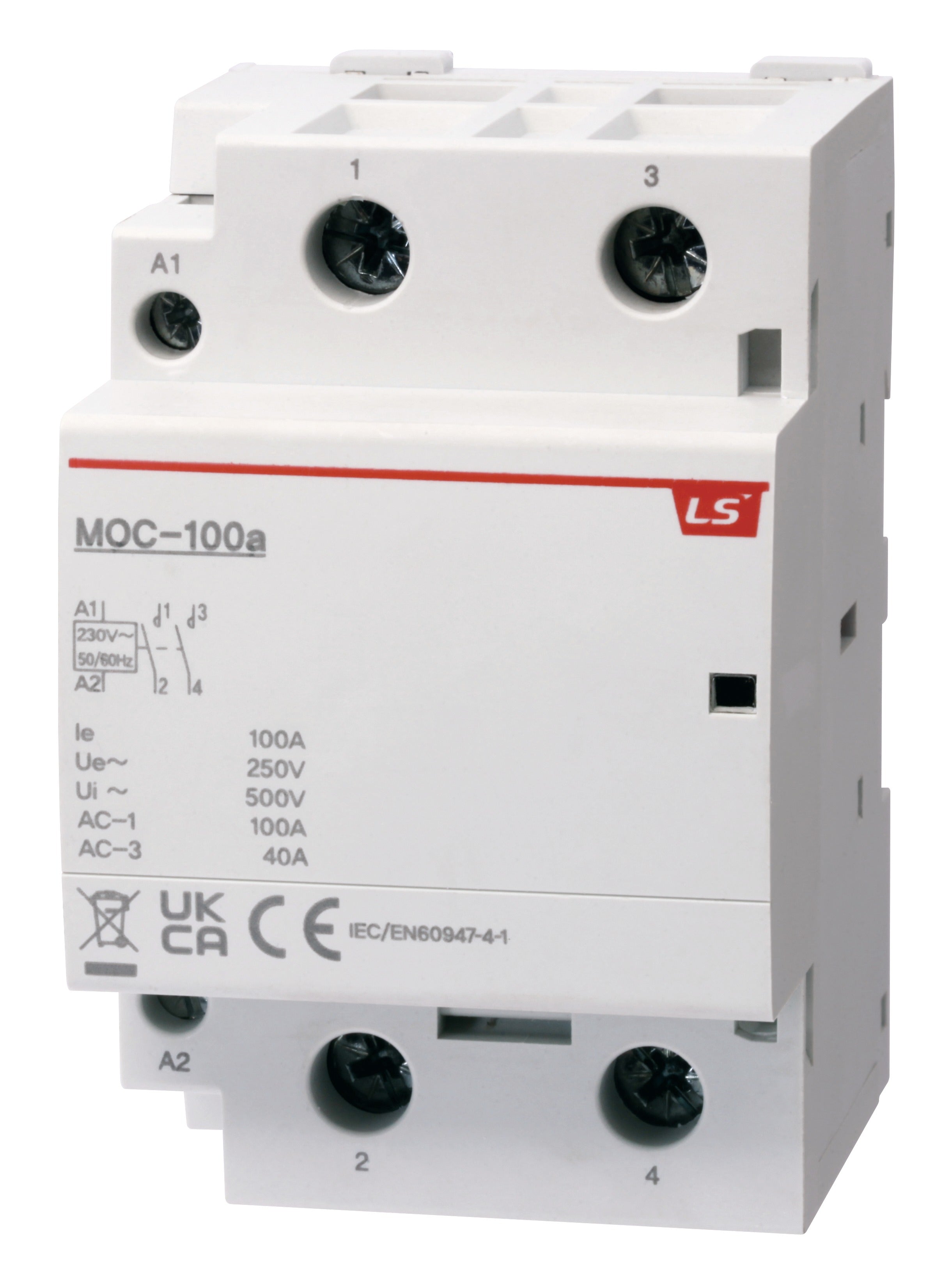 Modular Heating/Lighting Contactor 100A 4NO 24VAC | MOC-100a AC24V 4P 4NO — LS Electric