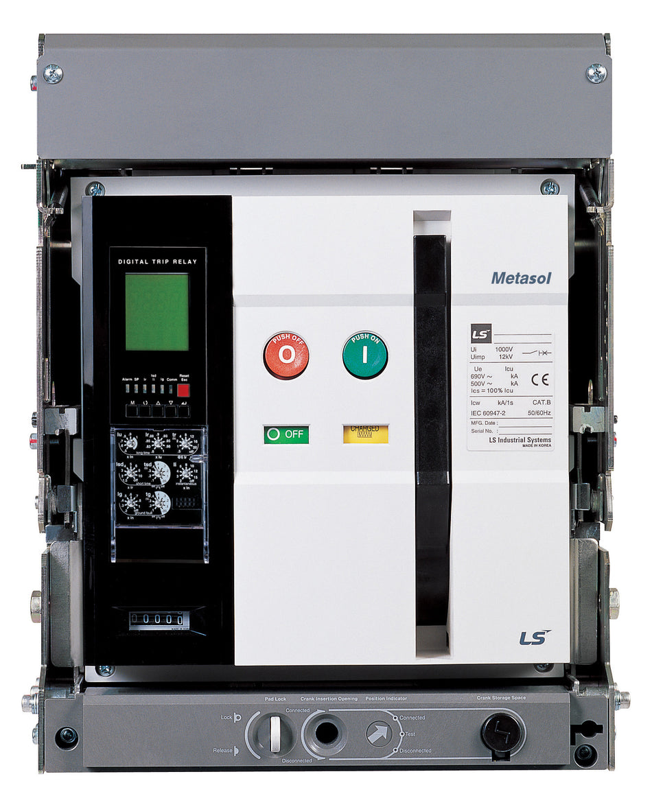AN-16D3-16A Air Circuit Breaker 1600A 3P Drawout + Horizontal Cradle — LS Electric