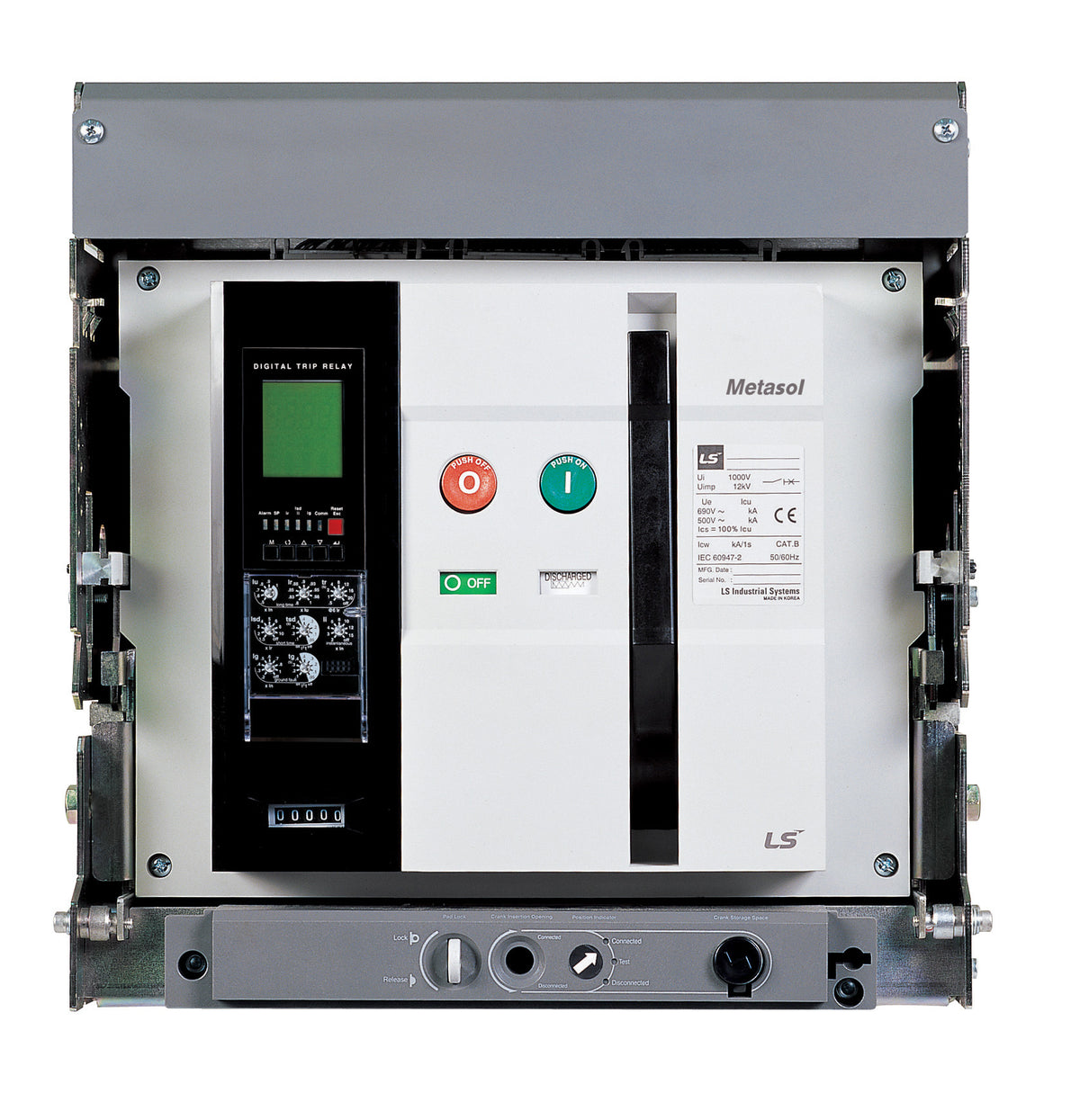 AS-32E3-32A Air Circuit Breaker 3200A 3P Drawout Smart Trip + Cradle — LS Electric