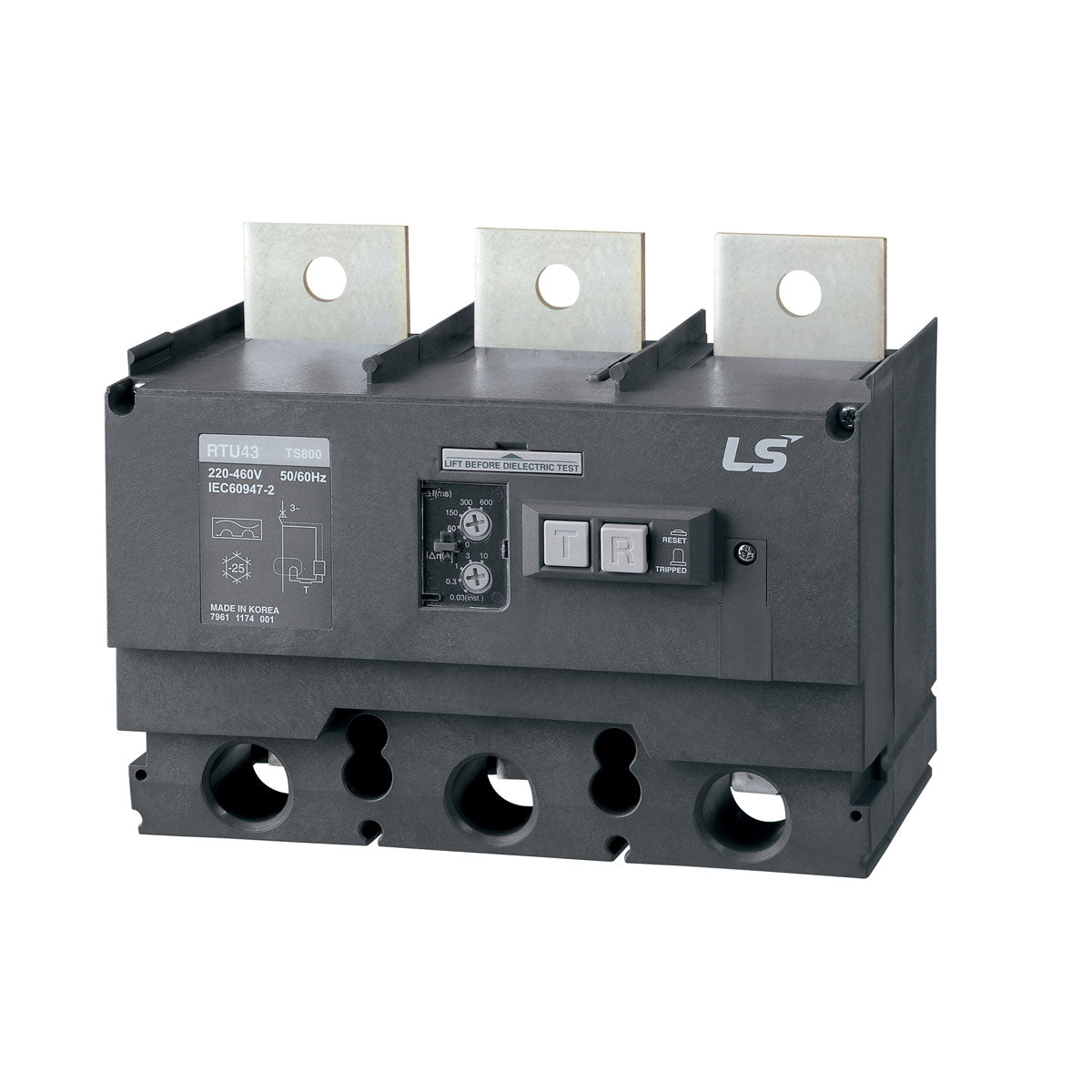 RTU43 | Residual Current Device AC220/460V for TS800 AF MCCB's — LS Electric